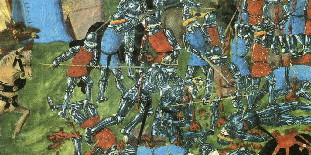 Clovis-tue-Alaric-II- Miniature-du-XVème- siècle-Bibliothèque nationale-de-France-Paris.