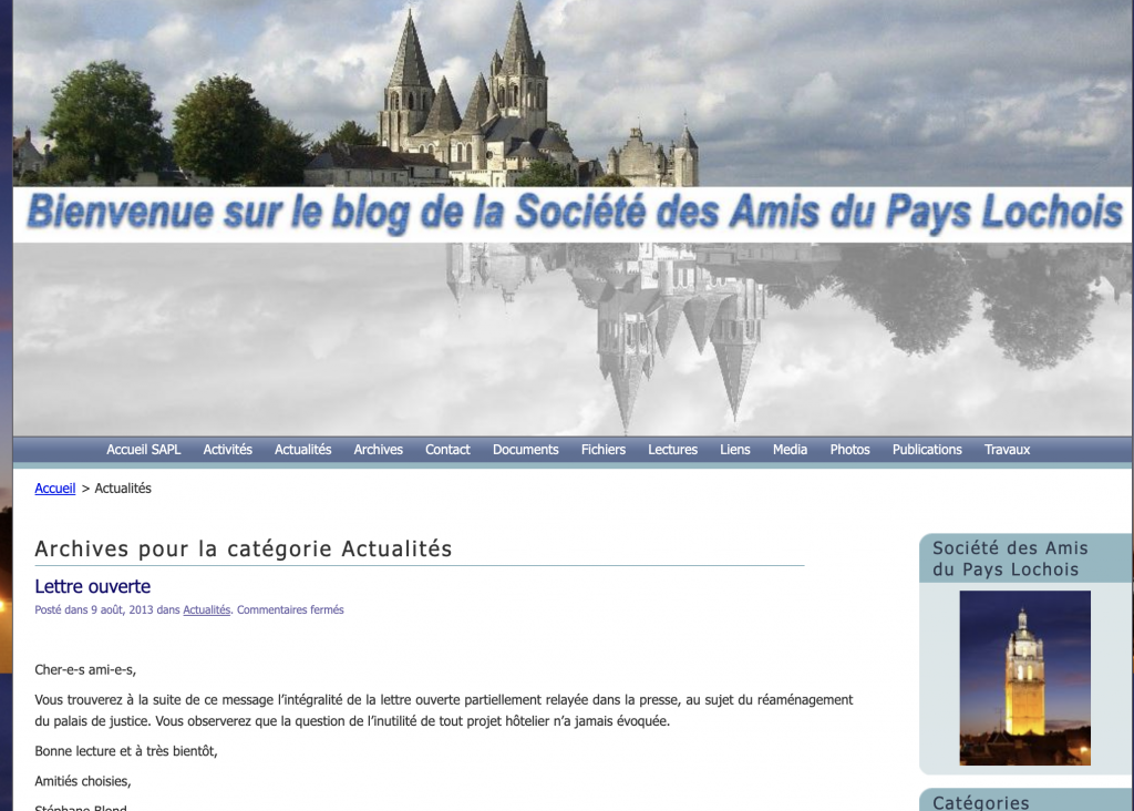 Le blog de la Société des Amis du Pays Lochois